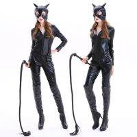 [COD] new and imitation leather mesh one-piece cat suit sexy tight girl costume sub-code