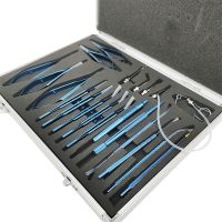 【YF】 21PCS Titanium Alloy/Stainless steel Ophthalmic Set Instrument Scissors Needle Holder Surgical Tools