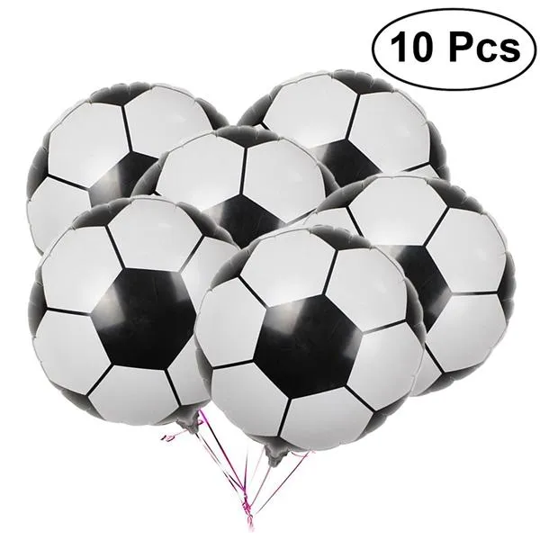 PickEgg 10Pcs 18 Inch Football Aluminum Foil Balloon Soccer Metallic Mylar Balloons Decoration for Birthday Party