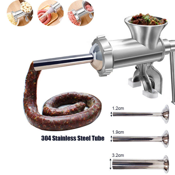 10 Meat Grinder Stuffers Manual Aluminum Sausage Stuffer With Tubes