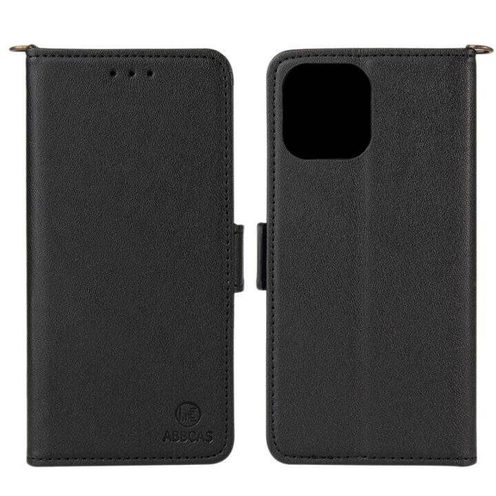 for-iphone-12-pro-max-leather-case-wallet-type-protective-case-with-card-holder-bracket