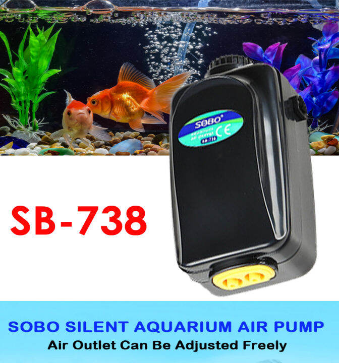 SOBO Silent Aquarium Air Pump Oxygen Pond Aerator Water Fish Tank SB