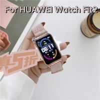 สายนาฬิกาข้อมือไนล่อน แบบยืดหยุ่น สําหรับ HUAWEI Watch Fit2 HUAWEI Watch Fit2 Samsung Watch Strap 20 22 มม. 【QYUE】