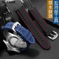 Rubber watch strap black substitute 22 24mm waterproof silicone