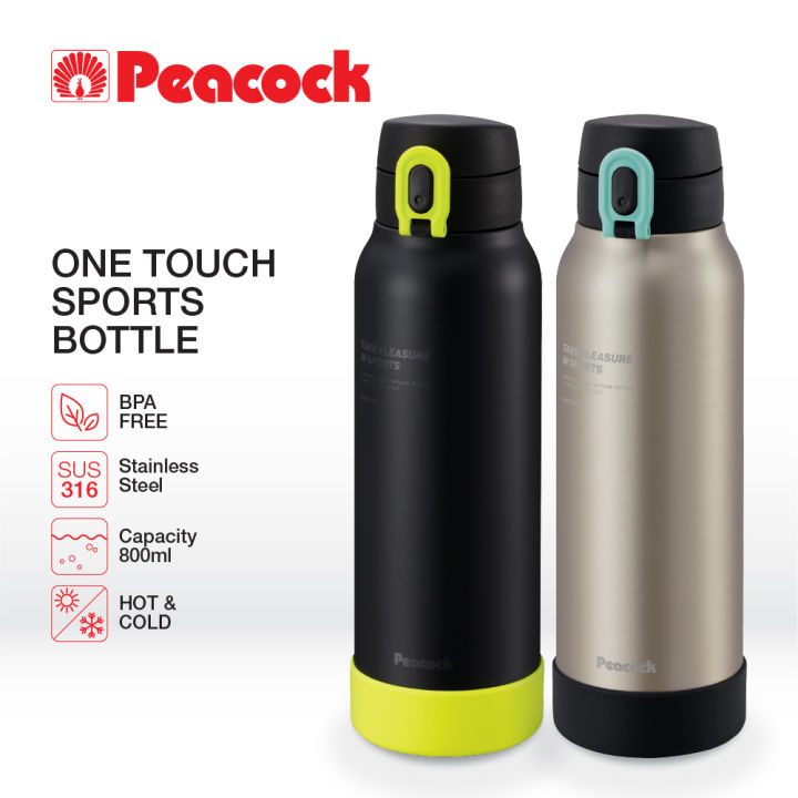 Peacock] 800ML Straight Drink Stainless Steel Thermos Cup (Hook