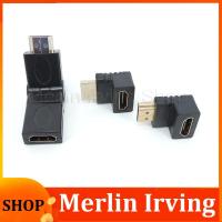 Merlin Irving Shop Adjustable HDMI-compatible male to female connector 90 270 degree converter right angle adapter elbow for HDTV tv video cable