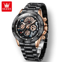 OLEVS 9921 Quartz Watches For Men Waterproof Sport Stainless Steel Band Men Wristwatch Luminous Chronograph Calendar Small Second hand