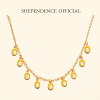 Shependence สร้อยโชคเกอร์คริสตัลไข่ดาว (Coin with Crystal Charm Choker)