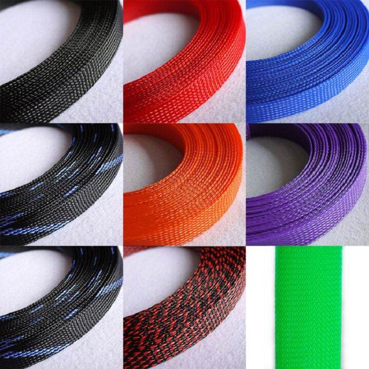 1/5M 35mm PET Expandable Braided Cable Sleeve Wire Protecting Nylon