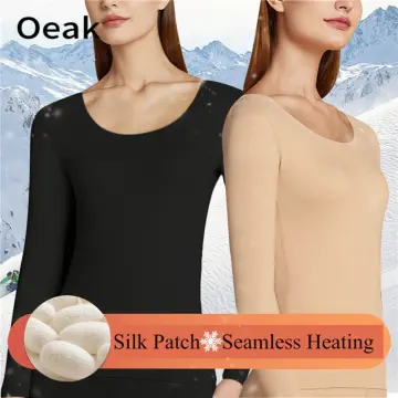 Heattech Long Johns Suit Women's Seamless Body Shaping Thermal Underwear  Women's Heating Dralon Tight Bottoming Top Winter Wear
