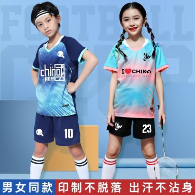 ในกรณีนี้เสื้อผ้าเด็กชายหญิงฝึกแบดมินตันเด็กชุดชุดกีฬาสำหรับผู้ใหญ่ฤดูร้อน Baju Game ลายกีฬาปิงปองกำหนดเอง