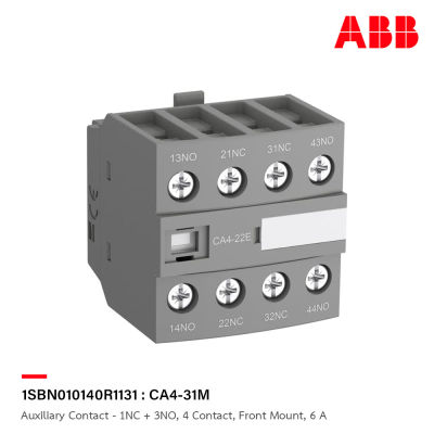 ABB : Auxiliary Contact - 1NC + 3NO, 4 Contact, Front Mount, 6 A รหัส CA4-31M : 1SBN010140R1131 เอบีบี