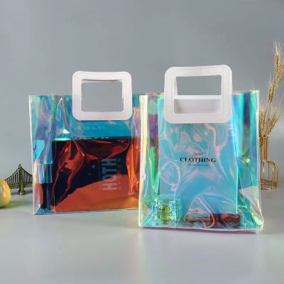 Laser bag transparent laser bag pvc custom printed logo custom fashion gift jelly bag candy bag handbag 【MAY】