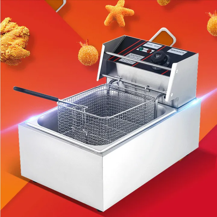 【Ready Stock】Electric Deep Fryer Single Tank 6L / Double Tank 12L With ...