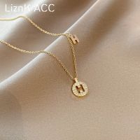 Original titanium steel non-fading h letter necklace for women summer light luxury niche design versatile clavicle chain 2021 new