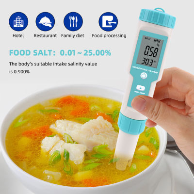 7 in 1 PH/TDS/EC/ORP/S.G/Salinity/Temperature Multi-Parameter Pocket Water Quality Tester with Electrode Replaceable C-600 PH Meter for Pools Drinking Water Aquariums