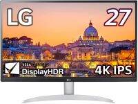 LG 27UP600-W 27" 4K UHD IPS Monitor, DCI-P3 95%, 5ms (GTG), HDMI, VESA DisplayHDR 400, AMD FreeSync, Black Stabilizer, OnScreen Control, Reader Mode, White