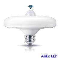 E27 LED UFO PIR 24W 36W 50W เซ็นเซอร์ตรวจจับการเคลื่อนไหว PIR ไฟเพดานเซ็นเซอร์แสงกลางคืนโคมไฟผนัง AC220V สำหรับบันไดทางเดินในบ้าน