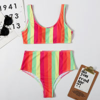 EIONAR Red and Stripe High Waisted Bikini Sets Sexy Tank Top Swimsuit Two Pieces Swimwear Women  New Beach Bathing Suits