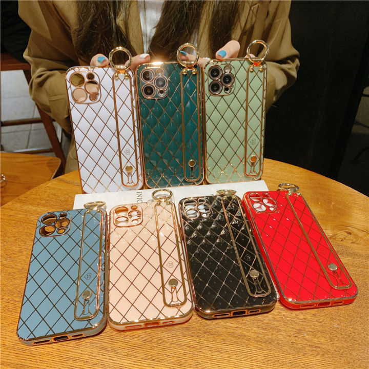 เคสโทรศัพท์หนังสีสันสดใส-สำหรับ-iphone-13-pro-max-12pro-11-pro-xs-max-xr-x-iphone-7plus-8plus-พร้อมที่ยึดข้อมือด้านหลัง