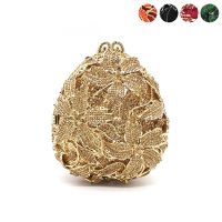 【YD】 Ladies Bridal wedding party purses women evening egg shape bag diamond luxury flower clutches elegant crystal