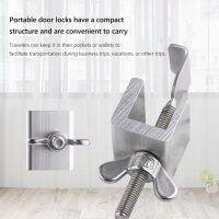 Portable Door Stops Self-Defense Metal Lock Stainless Steel Safety Latch Lock Anti-lock Device for Travel Accommodation Security Door Hardware Locks