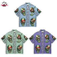 ฤดูร้อนใหม่2023เสื้อ Wacka MARIA Hawaii เสื้อผู้ชายผู้หญิง1:1 High Street R Tattooed Skull Pattern