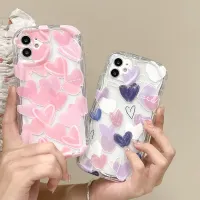 เคสสำหรับ Realme C53 C55 C35 C33 C11 C30 C30s C25Y C21Y C3 C25 C25s 50A C20 C20A เคส TPU C15 8i 9i 5 5i 5วินาที6i Narzo 50i สีชมพูความรัก3มิติขอบคลื่นเคสโทรศัพท์อ่อนป้องกันกล้อง