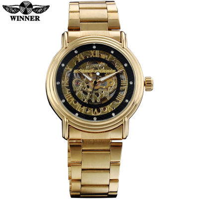 WINNER New Arrival Men Watches Skeleton Design Drop Shipping Stainless Steel Watch Band Auto Self-Wind Watch Relogio Masculino
