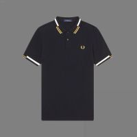 FREDPERRY เสื้อยืดผู้ชาย2023หูข้าวสาลี,บางเสื้อโปโลลำลองธุรกิจอังกฤษคลาสสิก