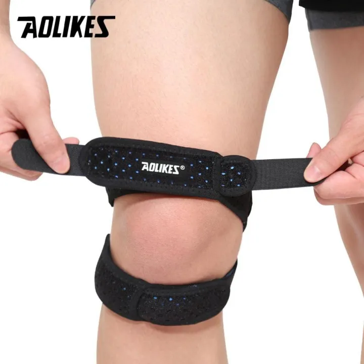 HOLA AOLIKES 1PCS Sports Kneepad Double Patellar Knee Patella Tendon Support Strap Brace Pad Protector Open Knee Wrap Strap Band