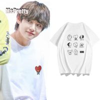 Mspretty Cartoon T Shirts Kawaii Tata Print Tees Korea Bt21 Anime V Tshirt 2022 100% cotton T-shirt