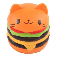 Jumbo Cat Face Burger Squishy Simulated Bread PU Scented Soft Slow Rising Squeeze Toys Stress Relief Baby Kid Toy Xmas Gift