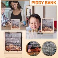 Pennies From Heaven Piggy Banks Saving Pot Transparent Vintage Wooden Design Decorative Piggy Bank for Men Women As Shown