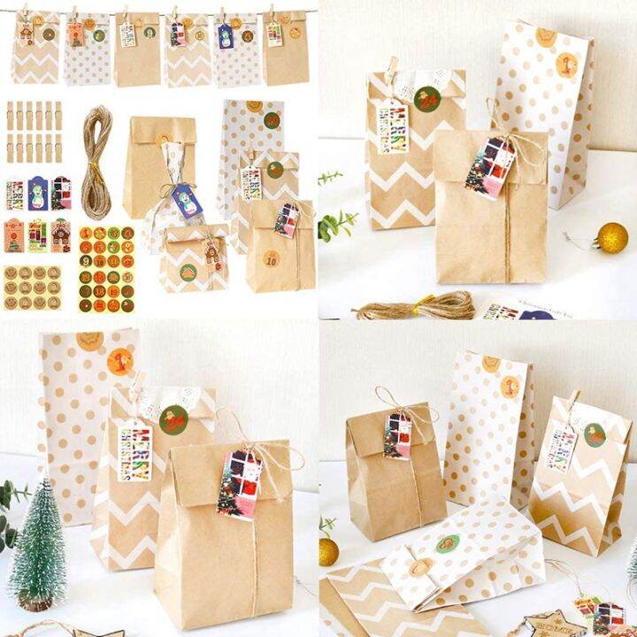 24-sets-christmas-calendar-bags-1-24-calendar-kraft-paper-candy-bag-xmas-party-bags