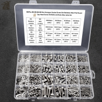 860Pcs M2 M3 M4 M5 Hex Hexagon Socket Screw Set Stainless Steel Flat Round Cap Head Screw Kit Bolts and Nuts Allen bolts Set