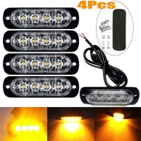 4x 4LED Car Warning Light Grill Breakdown Emergency Light Car Truck Trailer Beacon Lamp LED Side Light For Cars 12V - 24V Amber