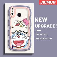 JIUMOO เคสสำหรับ Infinix Smart 4เคส X653 4C ลายการ์ตูนแฮปปี้โดราเอมอนหลากสีดีไซน์ใหม่ลายดอกไม้น่ารักขอบครีมเคสมือถือกันกระแทกแบบใสนุ่มโปร่งใสลายกล้องถ่ายรูปสร้างสรรค์ปลอกป้องกันอ่อนโยนอย่างเรียบง่าย