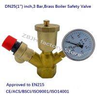 【hot】❈☈  DN25 1” inch 3 Bar Boiler Safety Group Set Pressure Air Vent With Gauge 4.9