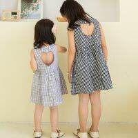 [COD] hollow heart dress ins2020 summer new childrens plaid Korean baby