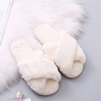 Women Home Slippers Winter Warm Shoes Woman Slip on Flats Slides Female Faux Fur Slippers 36-41 wholesale Slippers