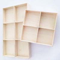 Wooden Drawer Organizer Desk Organizer Divided Storage Box Display Tray for Small Items Miniature Plant Jewelry Craft Stationary