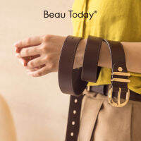 BeauToday Belt Women Cow Leather Horseshoe Buckle Sewing R Designer Ladies Jeans Dress Waistband Handmade 91005