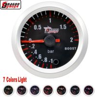 Dragon 52mm Stepping Motor Auto Car 7 Color Backlight Turbine Pressure Boost Gauge Turbo -1 2 Bar Meter Free Shipping