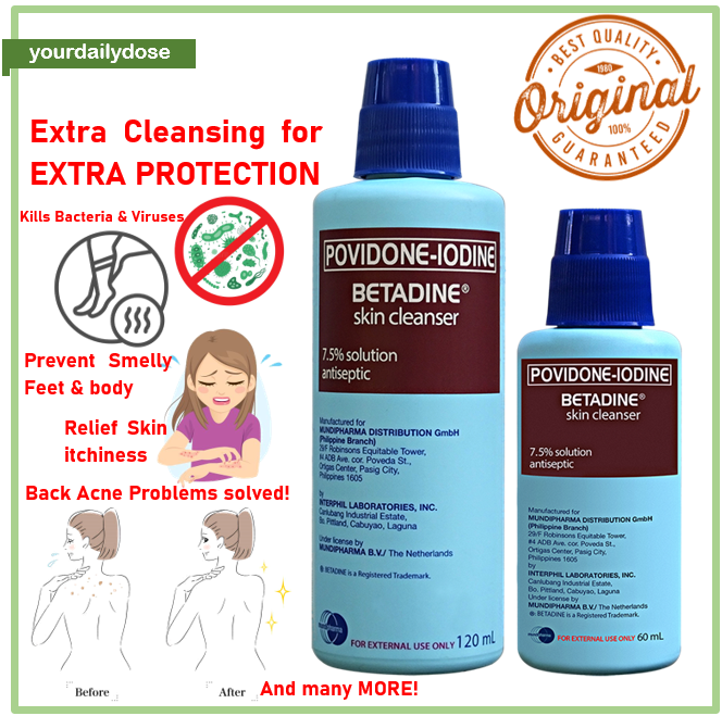 BETADINE® (Povidone-Iodine) Skin Cleanser 60mL | 120ml Anti Bacteria
