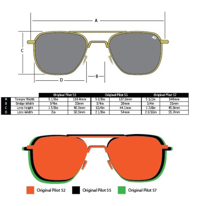 แว่นกันแดด-ao-รุ่น-original-pilot-รุ่นผลิต-2021-american-optical-ของแท้-100-made-in-usa