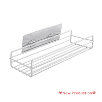 New Production? ชั้นวางแชมพูในห้องน้ำชั้นแขวนตะกร้าเหล็กที่ใส่เครื่องสำอางปราศจากการเจาะอุปกรณ์จัดระเบียบในห้องครัว