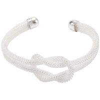 Knot Mesh Bangle Bracelet for Women Solid Silver Plated