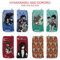 HYAKKIMARU และ Dororo เด็กสาวการ์ตูนกระเป๋าสตางค์นักเรียนสองพับซิปคลิปเงินอุปกรณ์ต่อพ่วงสีเต็มรูปแบบซิปกระเป๋าสตางค์อะนิเมะกระเป๋าสตางค์ยาว