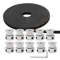 5M Rubber 2mm Pitch 6mm Wide Timing Belt &amp; 10PCS 5mm 20 Teeth Timing Pulley Wheel &amp; Allen Wrench for Reprap/Prusa/3D Printer CNC Collars